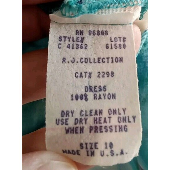 RJ Collection Chelsea Rousso Hawaiia Dress Size 10 Art to Wear Rayon Zip USA - Picture 9 of 9